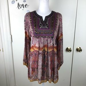 BIIA TUNIC TOP BOHO HIPPIE LOOK VINTAGE DETAIL MED